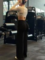 Sports Straight Wide Leg Pants Ultra Soft Butter Like Fabric Butt Lifting Slimming Sweatpants Naked Feeling Gym Workout Running - Image 2
