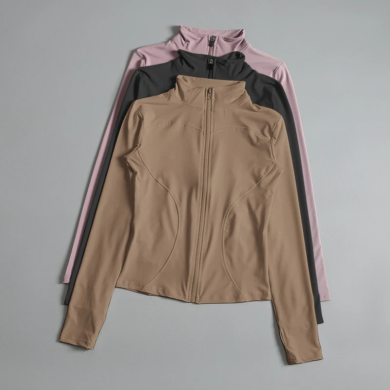 kf-S2a102c2570624f13a0958d469a5f2e3dY Women Zip Fitness Yoga Shirt Long Sleeve Sports Jacket Gym Top Activewear Running Coats Workout Clothes Woman - Image 1