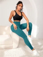 Seamless high-waisted hip-lifting yoga pants, elastic quick-drying tight pants, women's outdoor sports running, cycling and fitn - Image 6