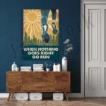 Go for a run when all goes well, gifts for running lovers home life decor wall art posters, running posters - Image 2